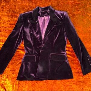 Elegant Purple Velvet Women's Custom Suit